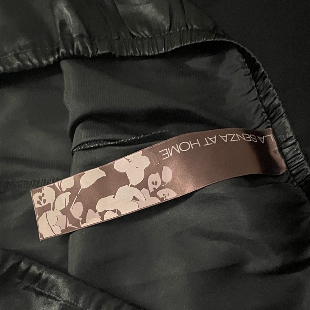 La SENZA Black Satin Wide Leg Pants - Picture 7 of 11